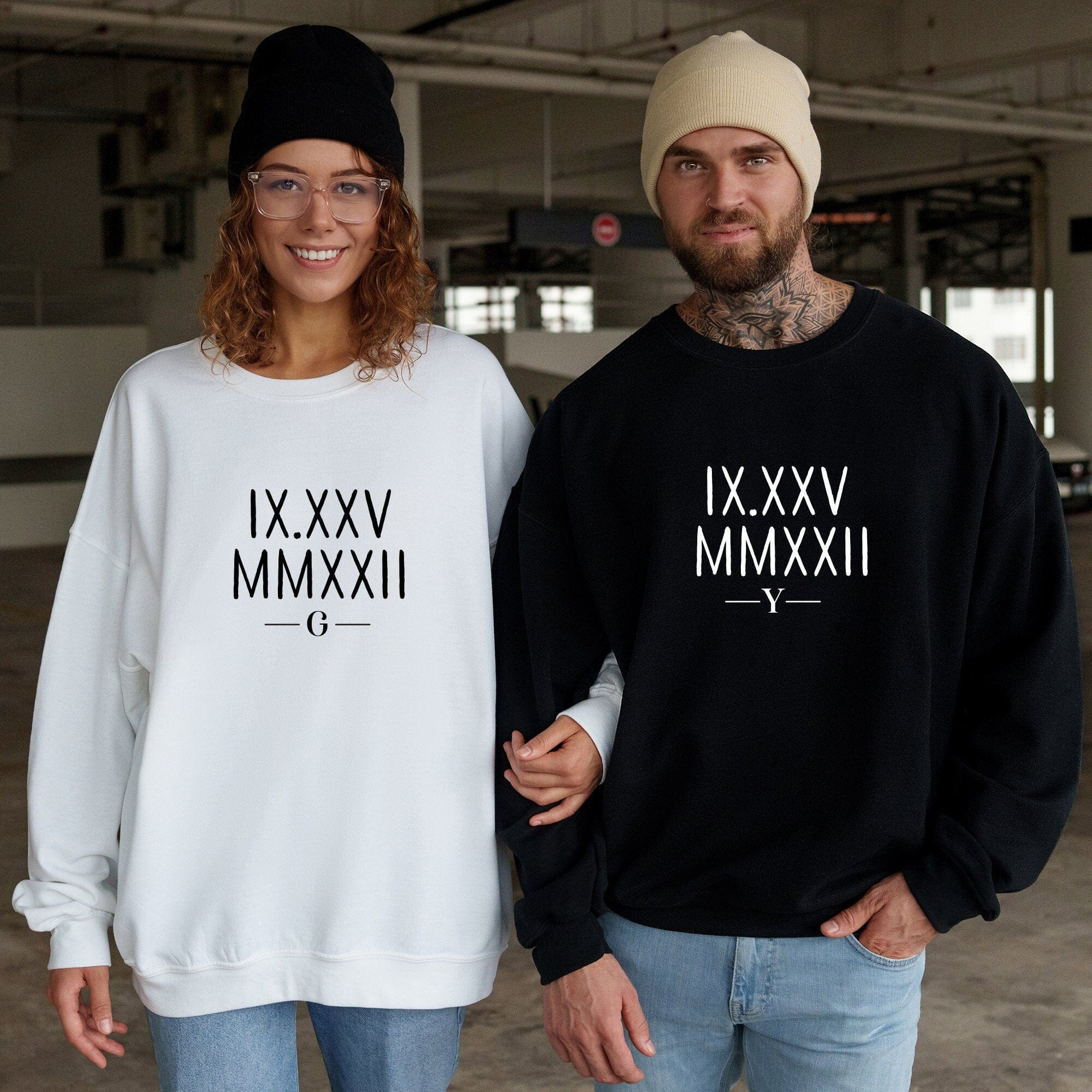 Special Date Roman Numeral Sweatshirt Valentines Gift For Her Him Birthday Gift for Couple