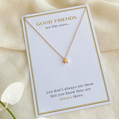 Star Dainty Necklace, Good Friends Like Stars, Friendship gift, Birthday Far Away Christmas Gift for Best Friends