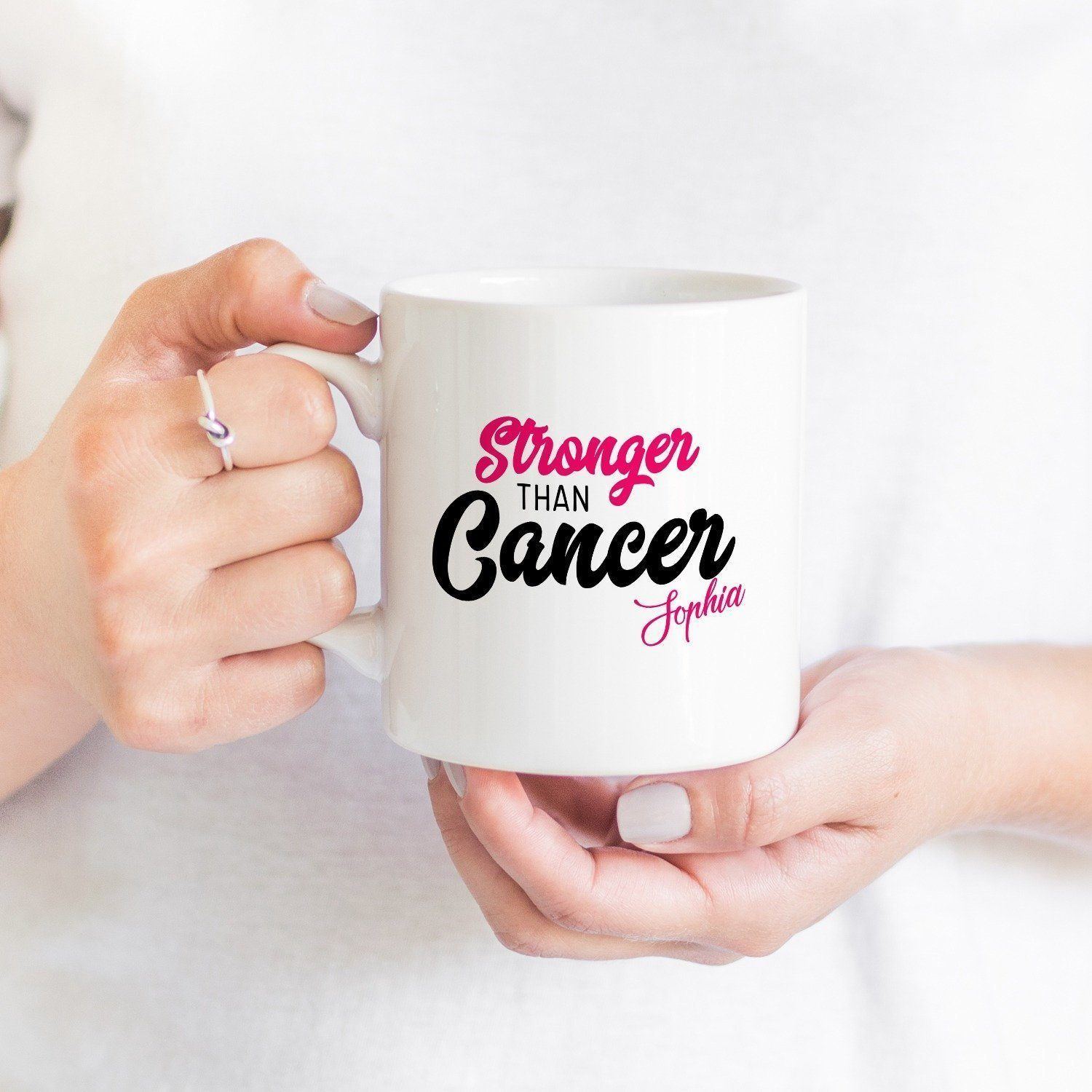 Stronger than cancer mug with name, Personalised Gift for cancer survivor with name