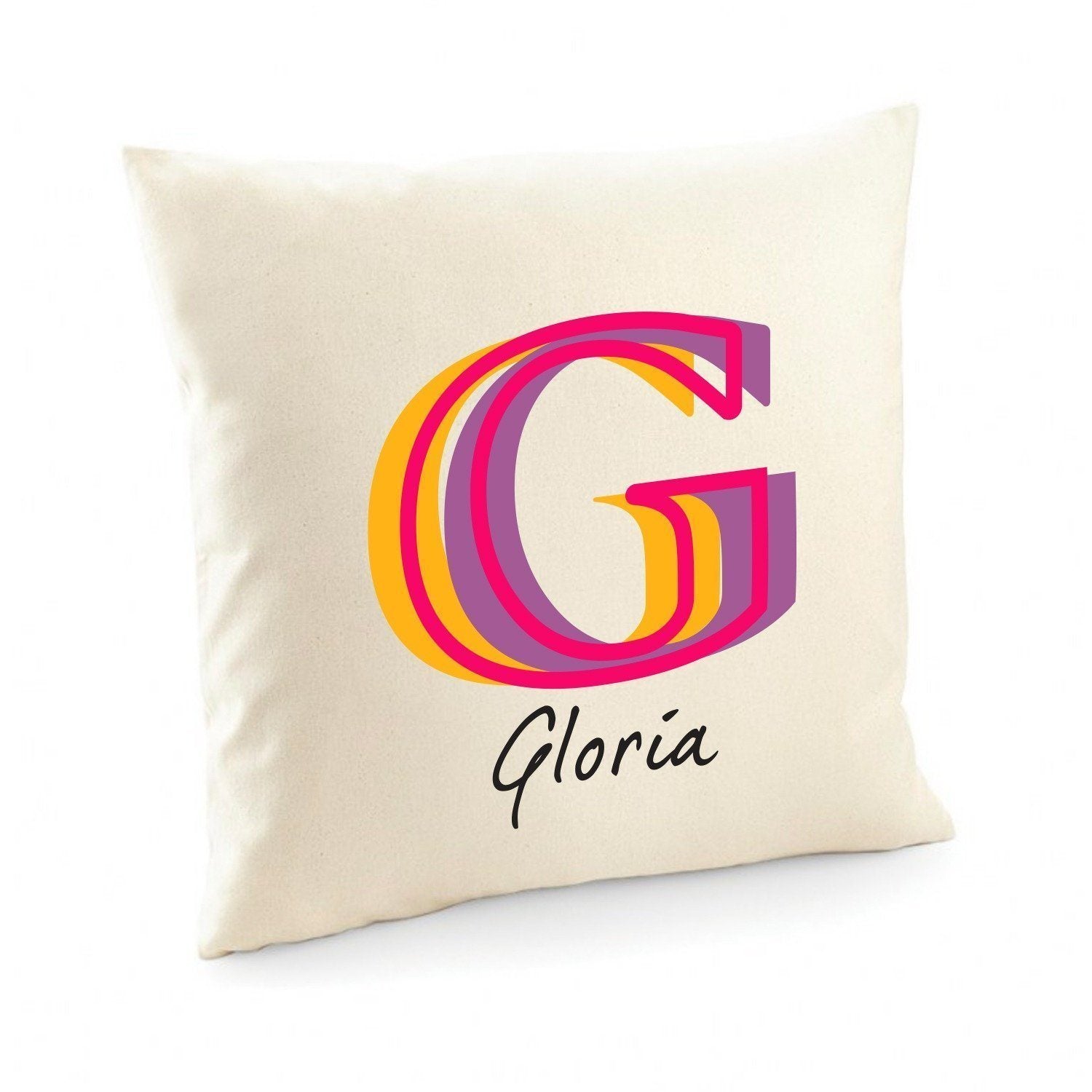 Stylish personalised name and initial cushion cover, Gift for him, living room decor