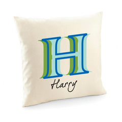 Stylish personalised name and initial cushion cover, Gift for him, living room decor