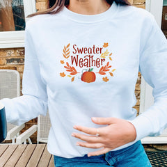 Sweater Weather Jumper, Autumn Sweatshirt, Gift For Her, Eco - Sustainable