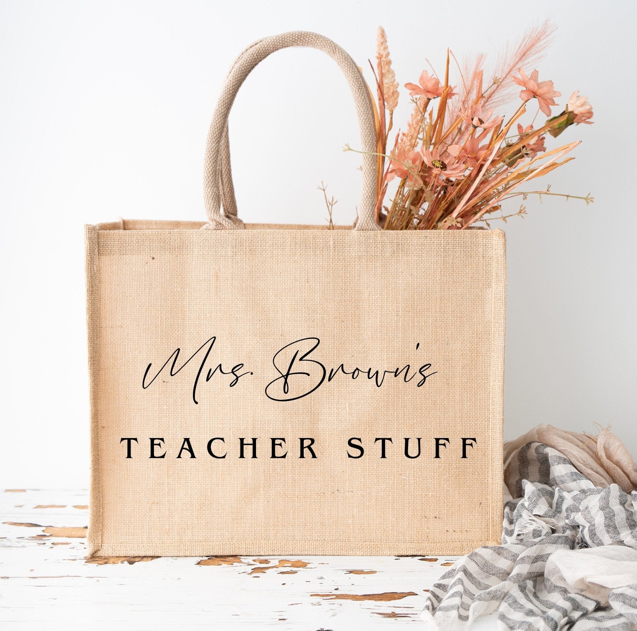 Teacher tote bag Personalised teacher thank you Teacher Appreciation Gifts Teacher Stuffs End Term