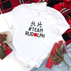 Team Rudolph Christmas t-shirt, Unisex size, Cute Reindeer red nose Xmas Tee, Cosy Christmas tshirts