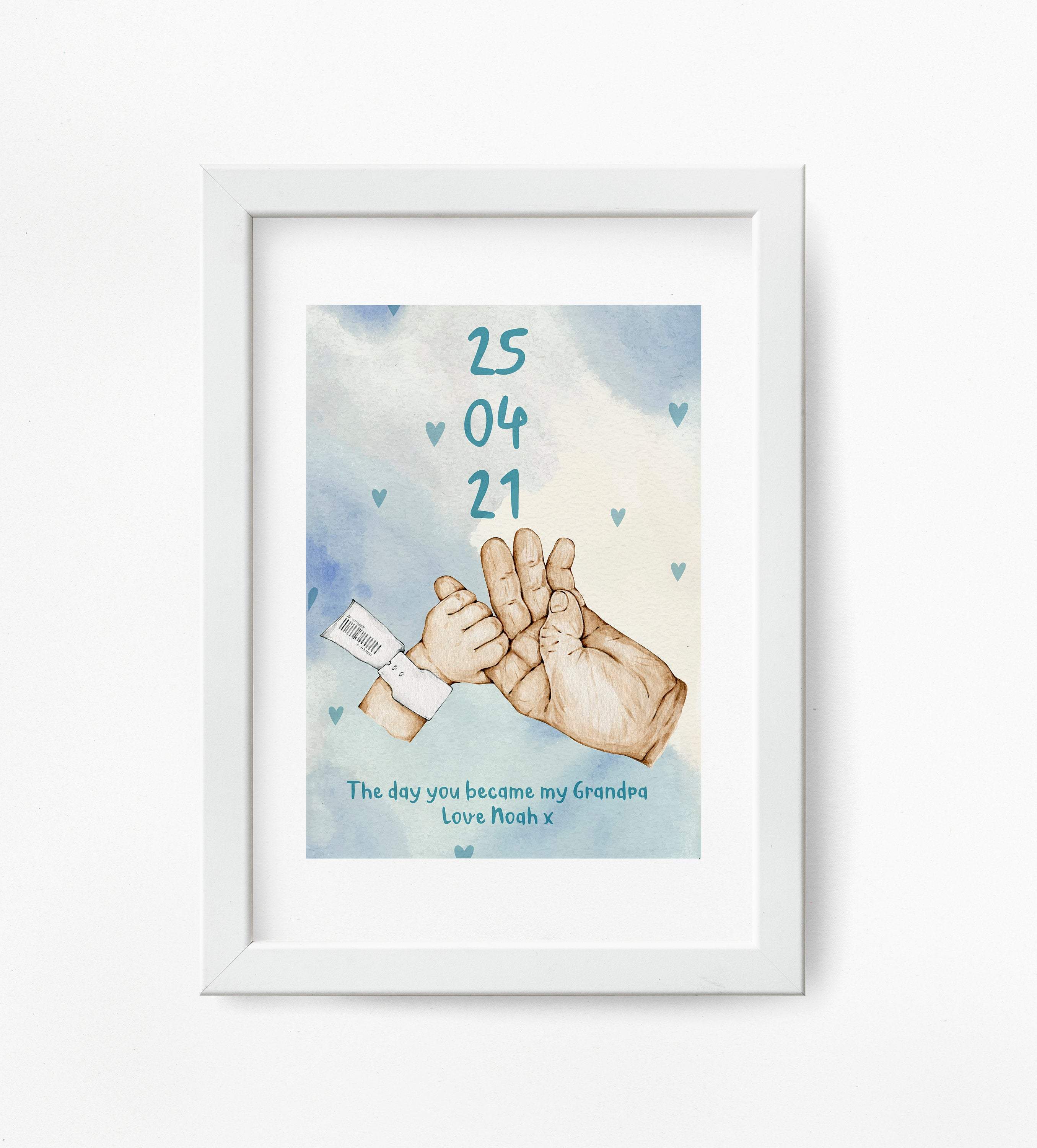 The day you became you my Daddy poster with date and child name,Gift for new dad