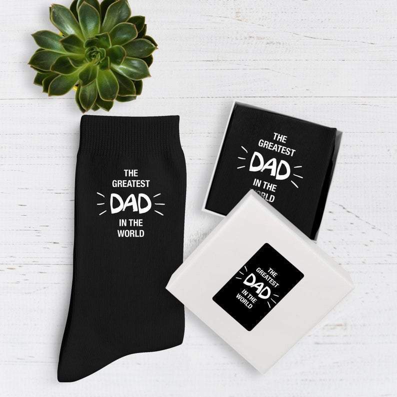 The Greatest Dad In The World Cotton Socks, Gift For Dad, Christmas Gift