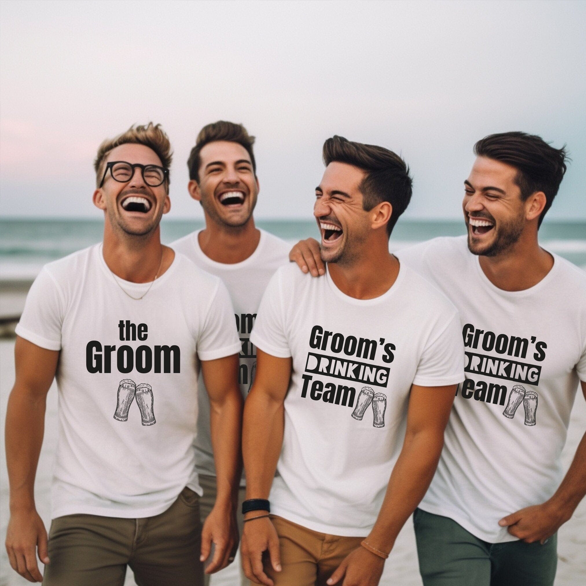 Groom Grooms Drinking Team T Shirt Groomsman Funny Night Tee Stag Do Honeymoon