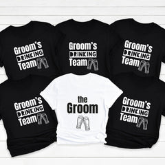 The Groom And Groom's Drinking Team T-Shirt, Groomsman Gift Funny Men's Night Tee Stag Do Honeymoon