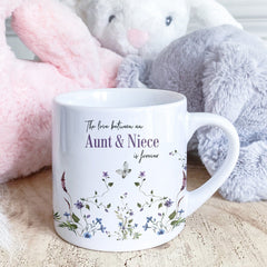 The love between an aunt and niece is forever mug, Floral gift for mum, Mother's Day