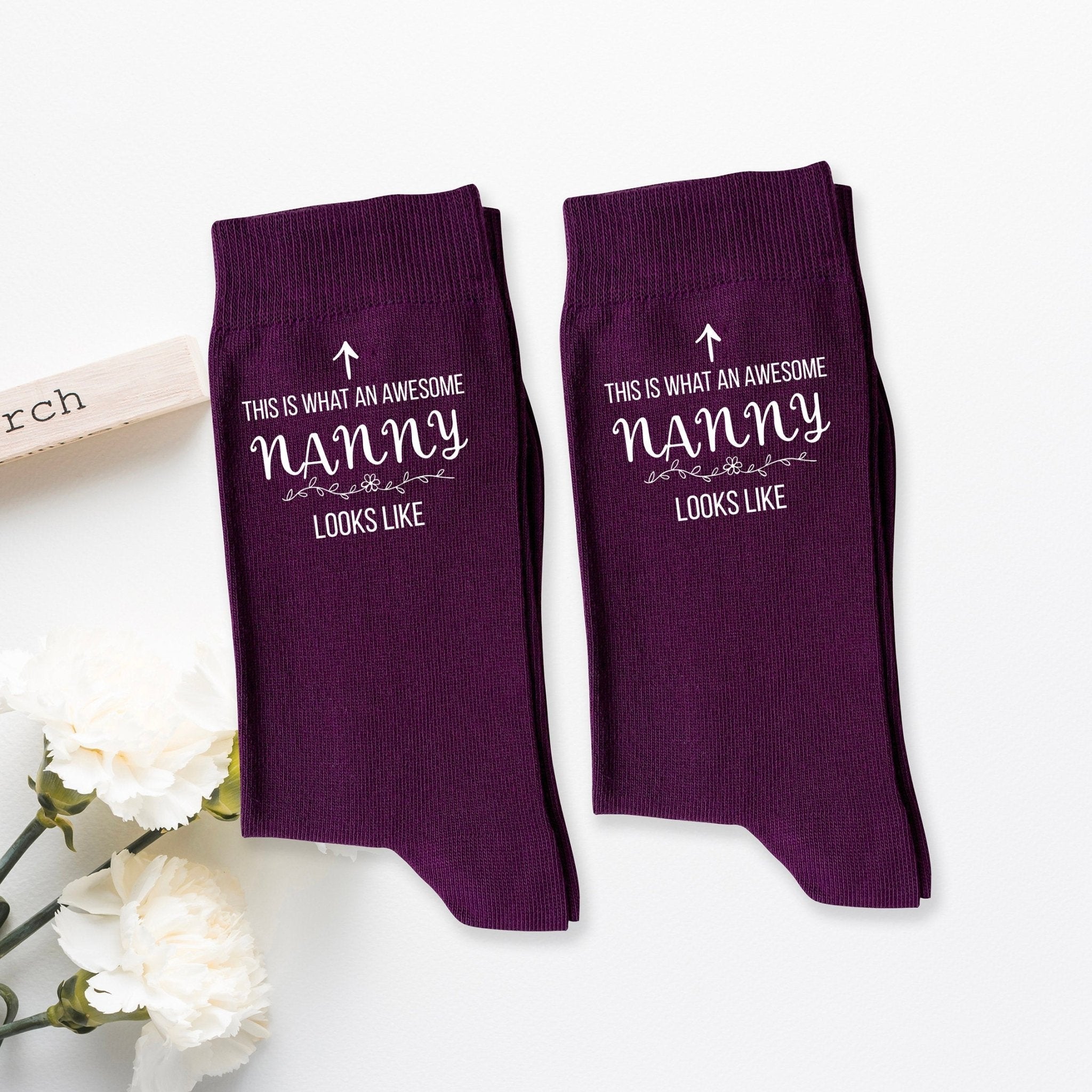 This Is What An Awesome Nanny Looks Like Cotton Socks, Mother'S Day Birthday Gift For Grandma