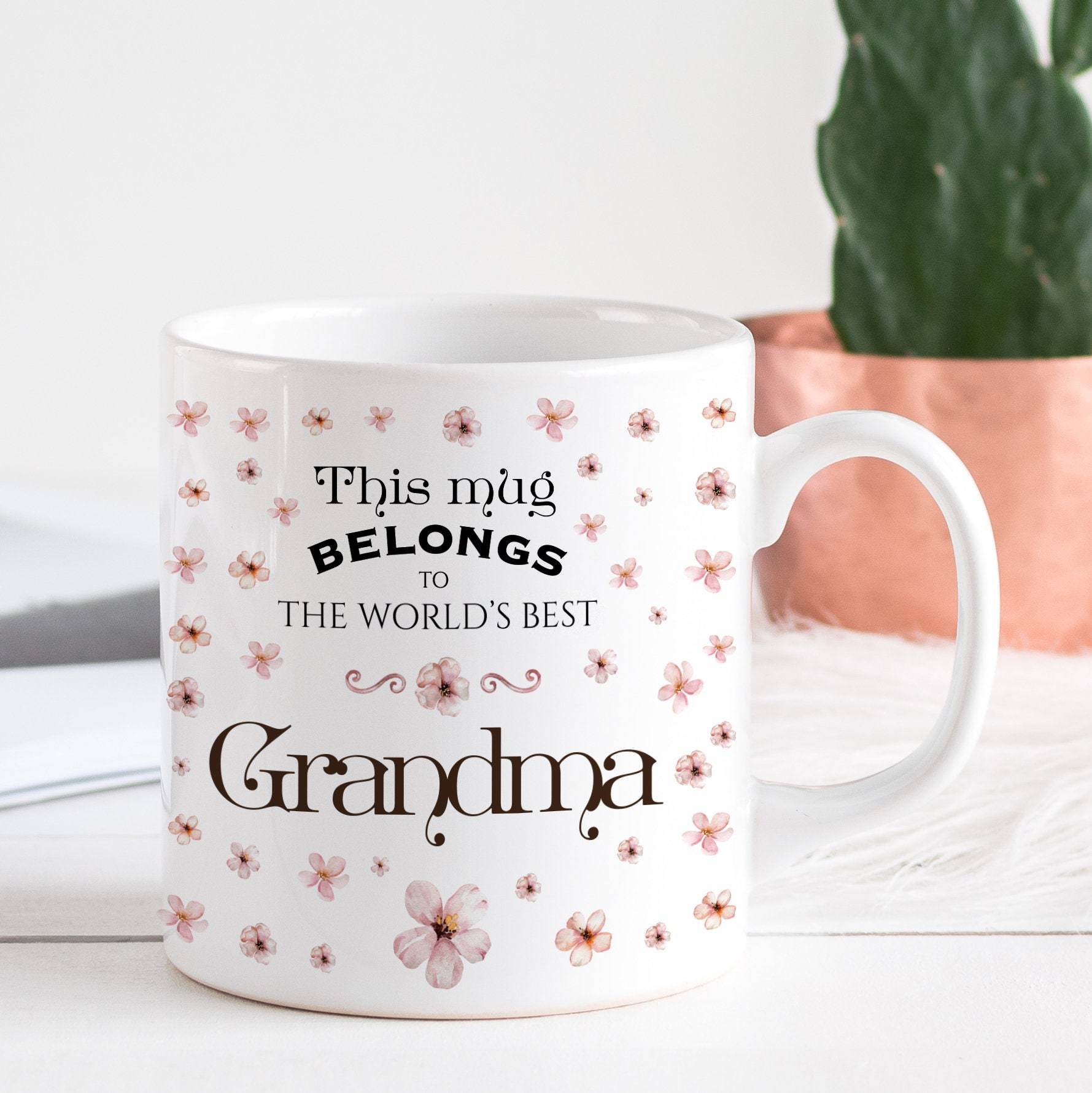 This Mug Belongs To The World's Best Nanny Mug, Christmas gift for Grandma, Gran, Granny, Mother's Day Present Idea, Flower Floral Design