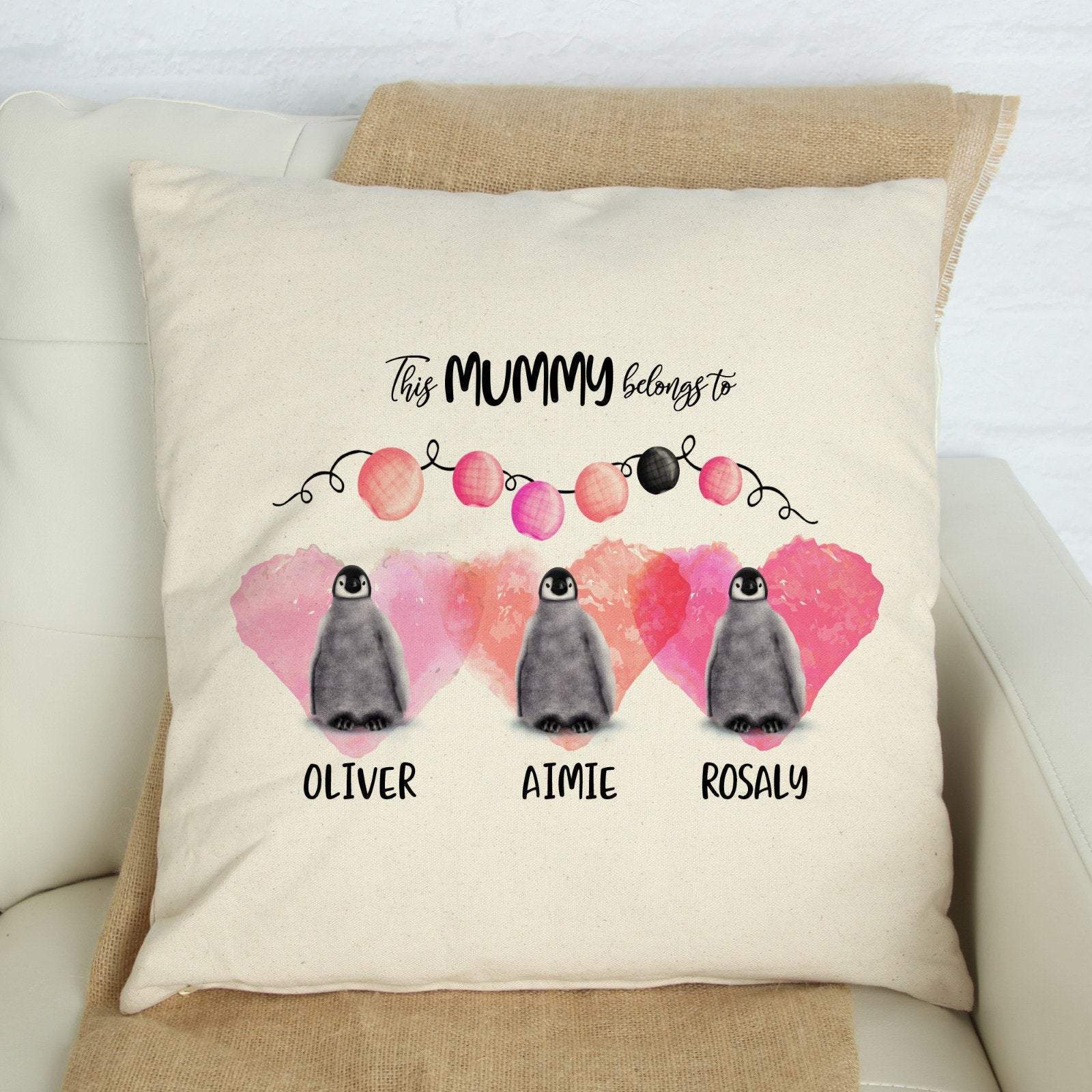 This mummy belongs to cushion cover, Personalised Mother's Day Gift with child names