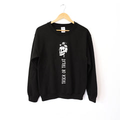 Trick or treat skeleton adult jumper, Funny Halloween costume for men and women