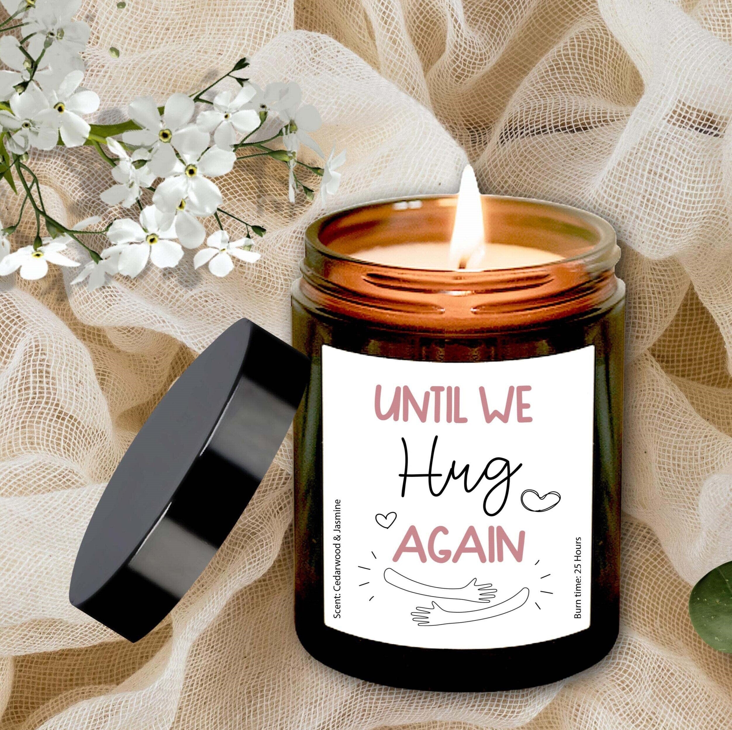 Until We Hug Again Scented Candle, Gift for her Hug in a Jar, Retirement Friendship Birthday Christmas Gift