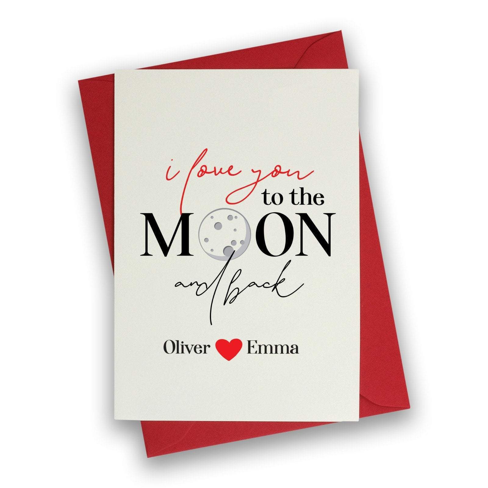 Valentines Card, Personalised Valentine's Day card with names, For her or him