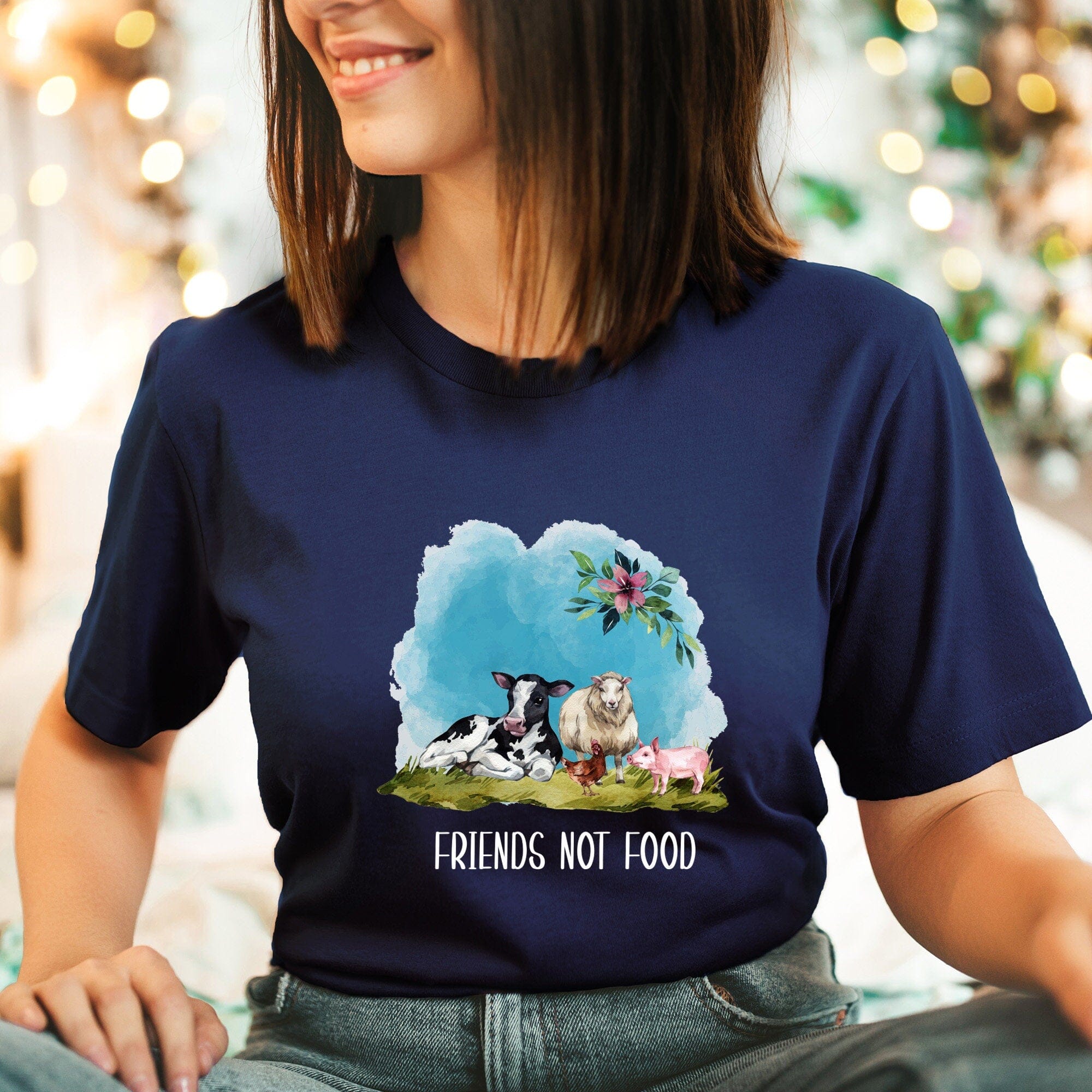 Vegan t-shirt Friends not size Vegan gift – Pomchick