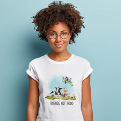 Vegan t-shirt Friends not food Unisex size Vegan gift