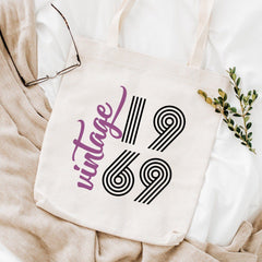 Vintage Birthday Gift For Her, 1979, 1989, 1969, 1959 Tote Bag, Wife Unique Birthday Gift