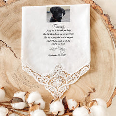 Wedding Handkerchief From Your Dog With Photo, Personalised Gift For The Bride Gift For The Grooms Pet