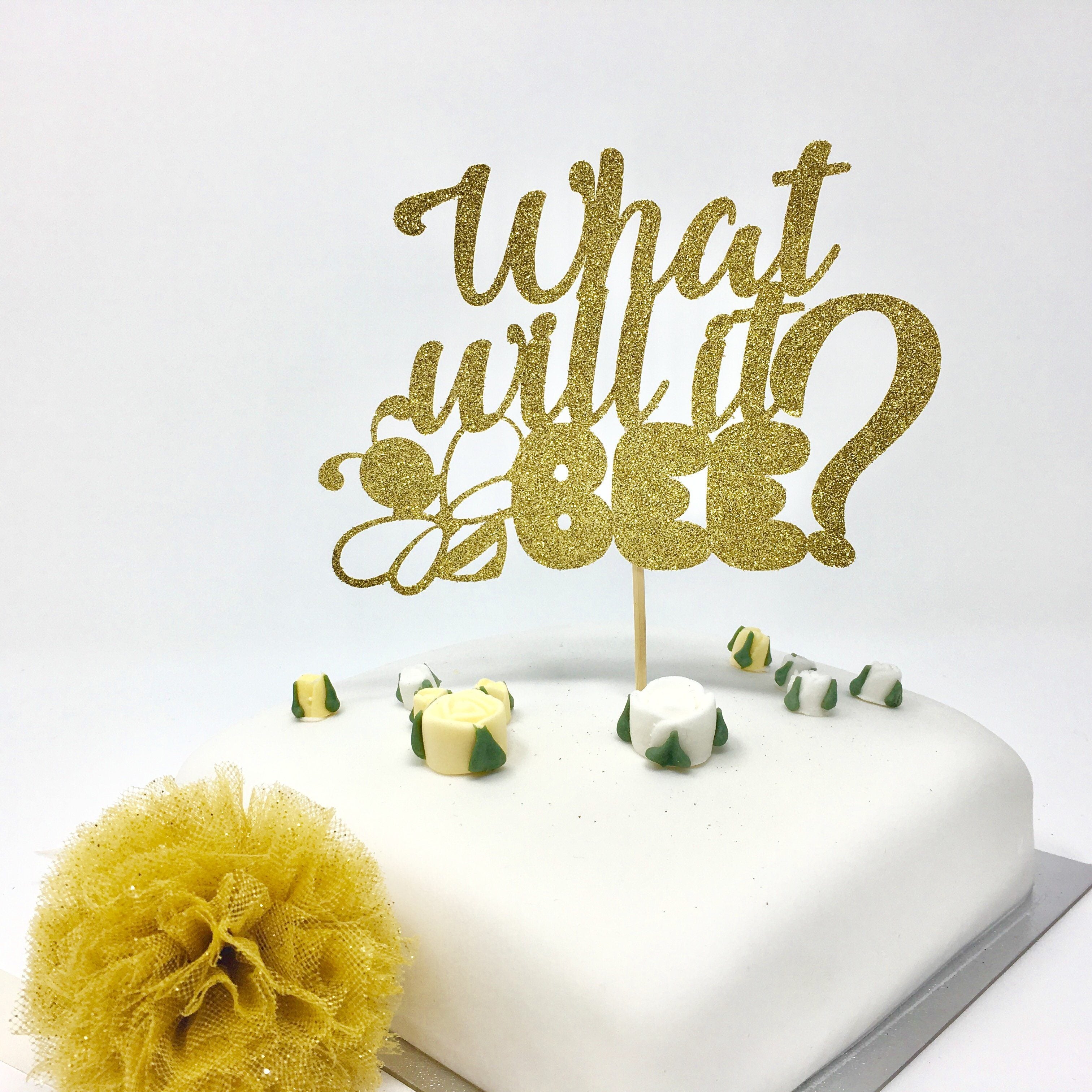 What Will it Bee Cake Topper. Bee Party Theme