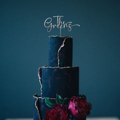 Wooden Birthday Cake Topper with Name or Age, Personalised Party Decor, Custom Engagement Decor Bridal Shower FH1