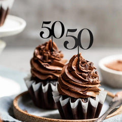 Wooden Birthday Cupcake Topper with Name or Age, Personalised Party Décor