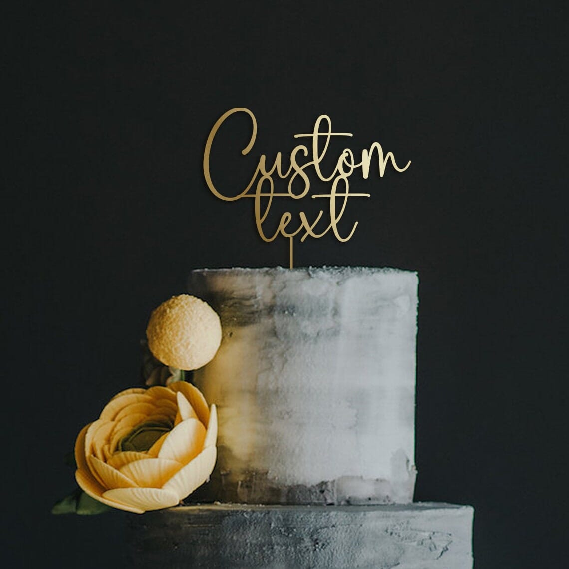Wooden Custom Cake Topper with Your Text, Personalised Party Decor, Birthday Anniversary Wedding Engagement