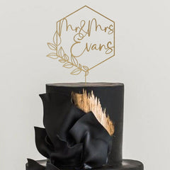 Wooden Mr and Mrs Cake Topper for Wedding by, Script Font Personalised Wood Custom Cake Topper KS2