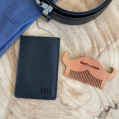Wooden Personalised Beard Moustache Comb With Your Text, Gift For Dad, Father'S Day Gift