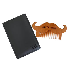 Wooden Personalised Beard Moustache Comb With Your Text, Gift For Dad, Father'S Day Gift