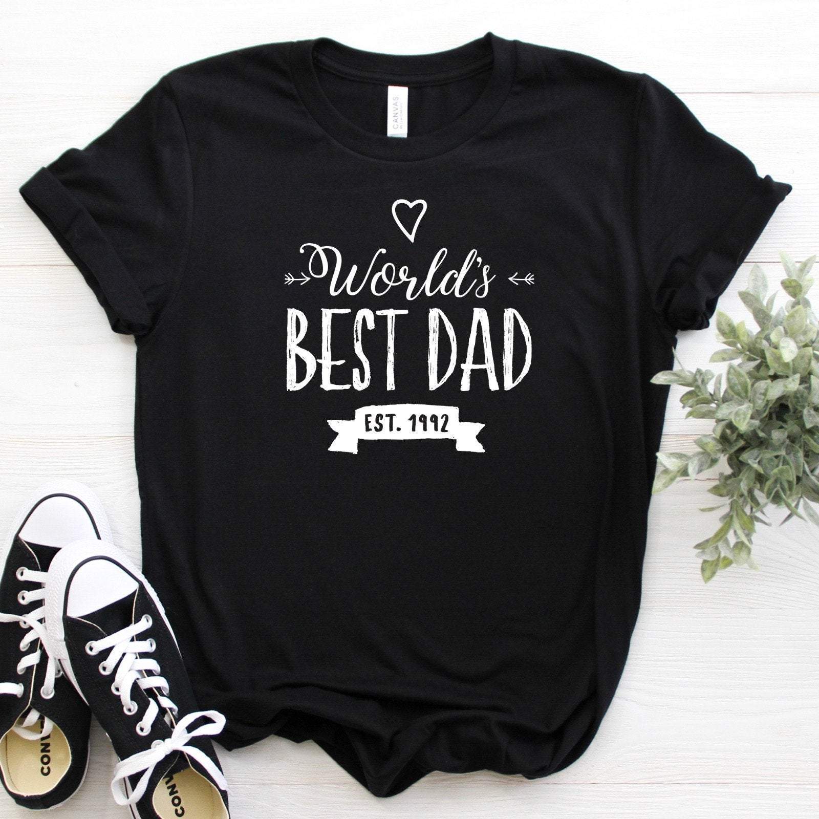 World'S Best Dad T-Shirt With Est. Date, Father's Day Gift, Gift For Daddy