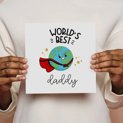 World'S Best Daddy Card, Super Hero Personalised Father'S Day Card, Dad Greeting Card