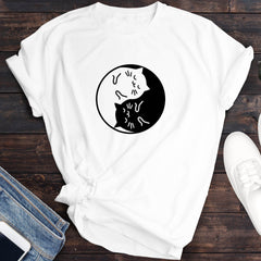 Yin Yang cute cat t-shirt, Gift For Cat Owner, Gift for her him, Gift for Pet Lover